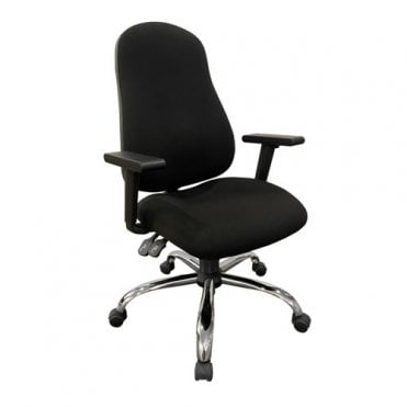 OC5 - High back operator chair with height adjustable arms - Charcoal Fabric