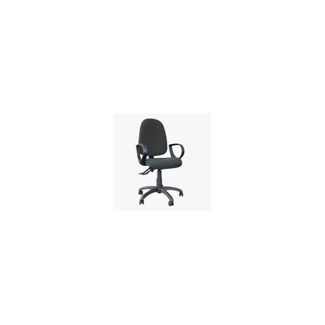 OC9 - High back operator chair with fixed arms - Charcoal fabric - Seat Width: 480mm - Seat Depth 460mm - Seat Height: 465-495mm