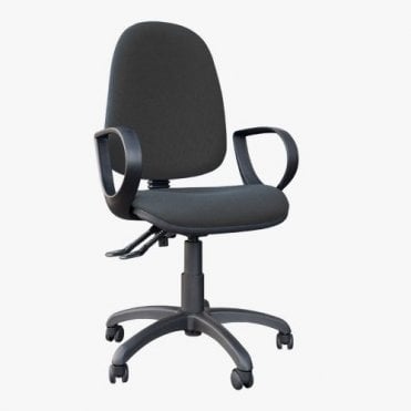 OC9 - High Back operator Chair with fixed arms - Charcoal Fabric