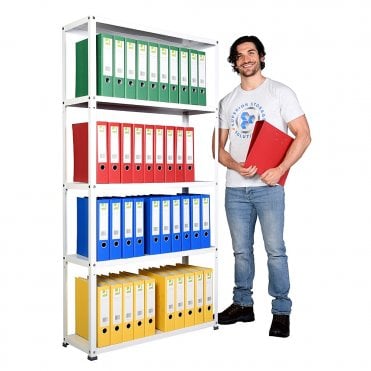 OFFICE EASY Light Duty Shelving WHITE 1750mm High x 900mm Wide