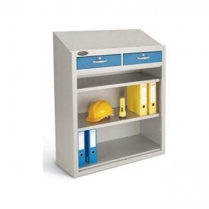 Open Front Work Station No Doors / 2 Drawers H1210 x W915 x D460mm supplied with 2 Adjustable Shelves 65kg UDL