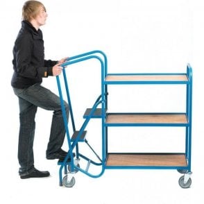 Order Picking Trolley L1320 x W520 x H1320mm - 2 Steel Trays