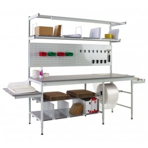 Pack Tek Dual Workbench Kit 4 - H.840-1100 W.1800 D.750 - Laminate Worktop