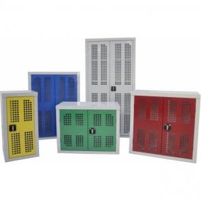 Perforated Door Cupboard H1200 x W900 x D460mm supplied with 2 Adjustable Shelves 85kg UDL