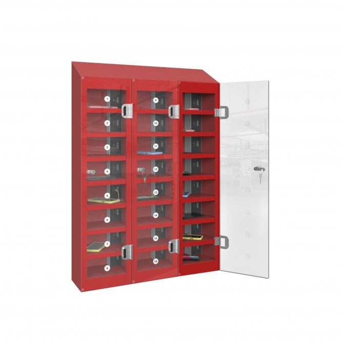 PhoneSafe Locker – 24 Compartment – Charging – USB Sockets – Sloped Top – H1080 x W750 x D180mm