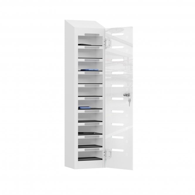 PhoneSafe Plus Locker – 10 Compartment – Non-Charging – Sloped Top – H1080 x W250 x D190mm