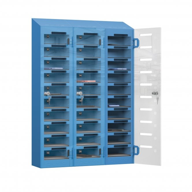 PhoneSafe Plus Locker – 30 Compartment – Non-Charging – Sloped Top – H1080 x W750 x D190mm