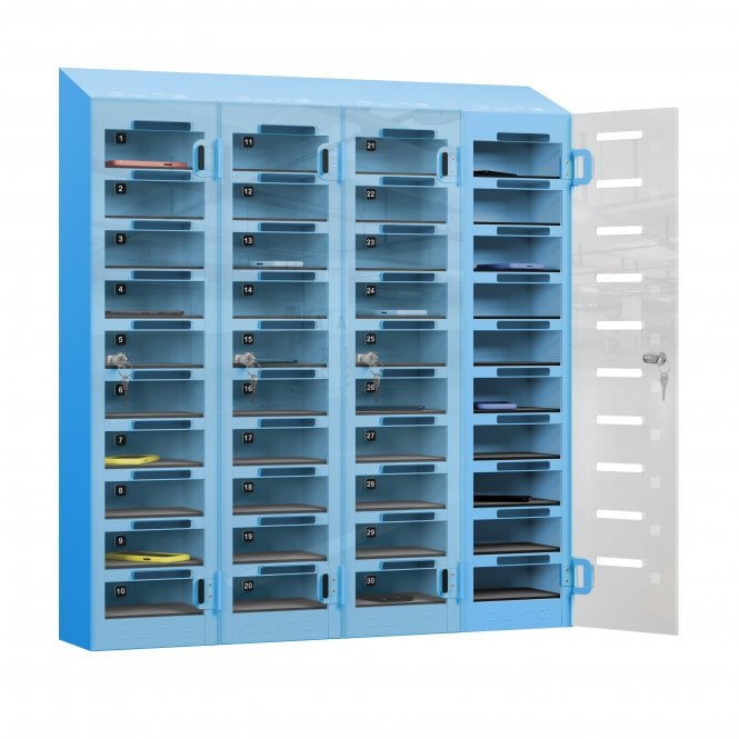 PhoneSafe Plus Locker – 40 Compartment – Non-Charging – Sloped Top – H1080 x W1000 x D190mm