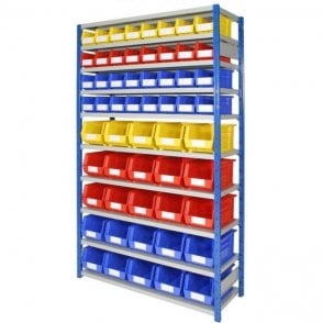 Picking Bins on Expo 4 Shelving KIT 02 H2000 x W1150 x D400mm with 10 Shelves, 32 Bin30 & 25 Bin40