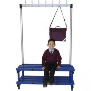 Plastic Cloakroom Single Sided Coat Bench 2000mm x 400mm