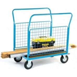Platform Truck with 2 Mesh Sides W1000 x D700 x H1050mm 500kg UDL