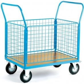 Platform Truck with 4 Mesh Sides W1000 x D700 x H1050mm 500kg UDL