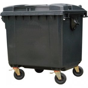 1100 Litre Polyethylene Waste Bin H1300 x W1220 x D1070mm - DARK GREEN