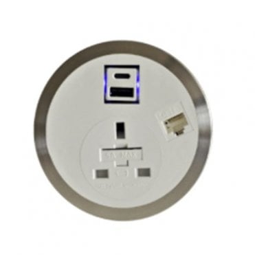 Port-El 1 power, smart charge & RJ45 data port - White