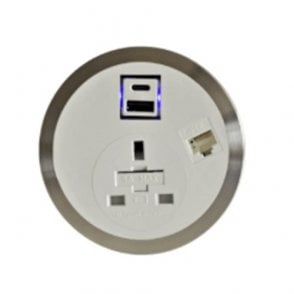 Port-El 1 power - smart charge & RJ45 data port - White