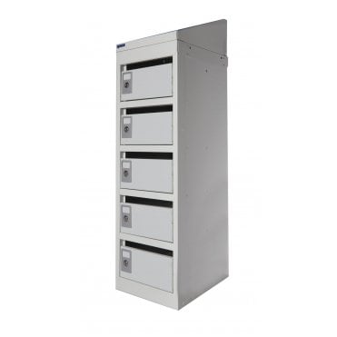 Post Box Locker 5 comp grey with light grey doors