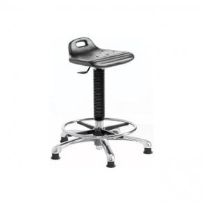 Posture Stool Chrome with Foot Rest & Castors Height Adjustment 
580-800mm