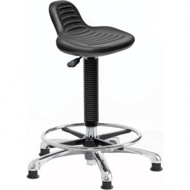 Posture Stool Chrome with Mini Back Rest & Foot Rest