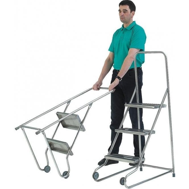 2 Step Stainless Steel Tilt and Pull Steps H1055 x W455 x D620mm