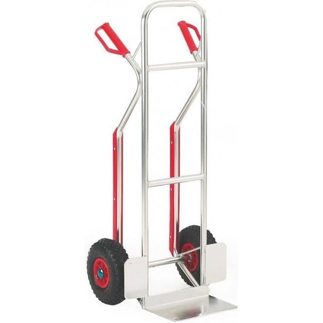 Aluminium Sack Truck with Plastic Guarded Skids 150kg load capacity