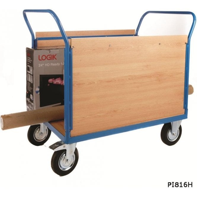 Platform Truck with 2 Veneer Sides W1000 x D700 x H1050mm 500kg UDL