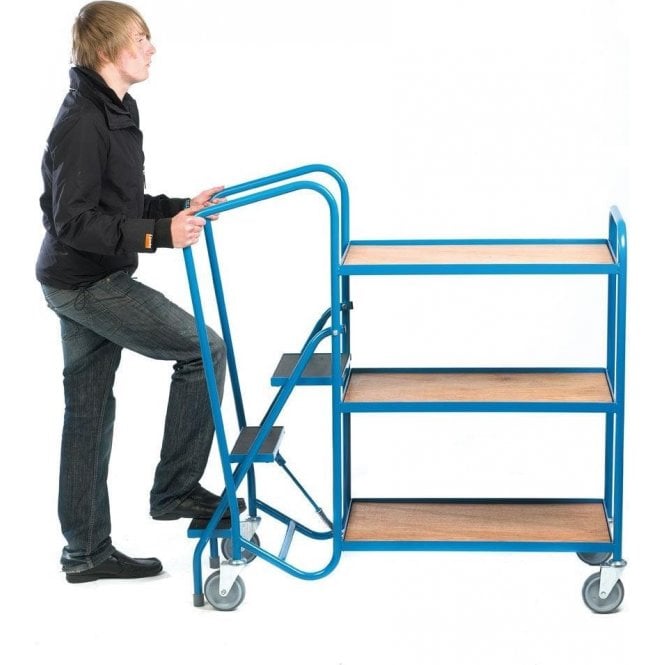 Order Picking Trolley L1320 x W520 x H1320mm - 2 Steel Trays