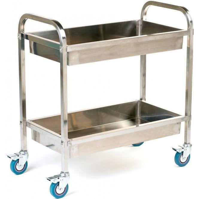 Deep Shelved Stainless Steel Trolley L837x W443 x H895mm 100kg UDL