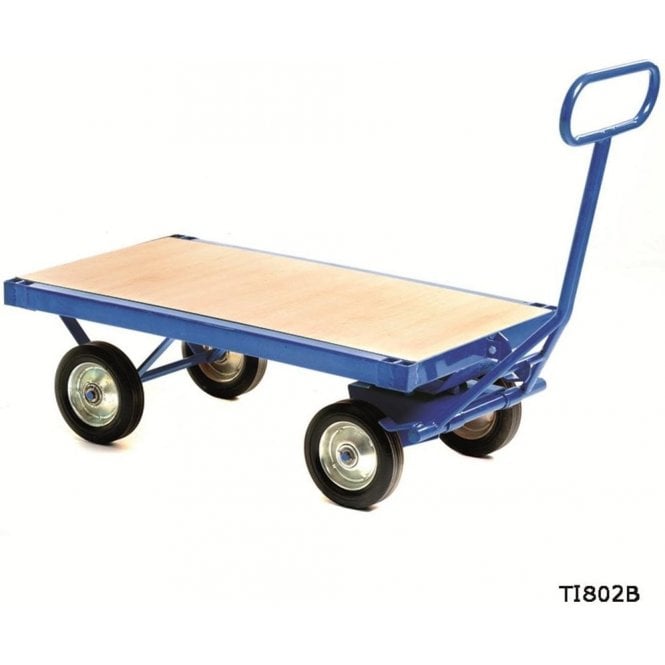 Heavy Duty Turntable Truck without Park Brake W1250 x D700mm 700kg UDL - Flat Deck Unit