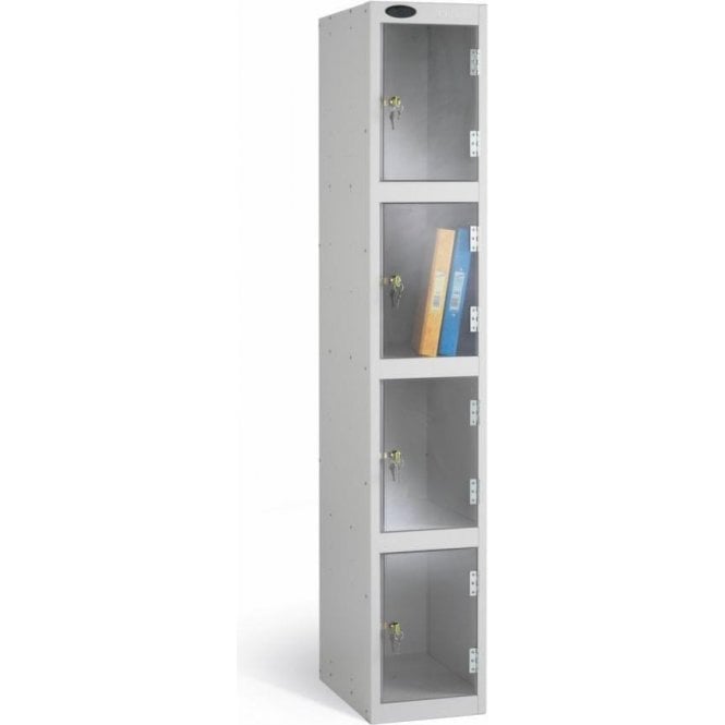 Four Compartment Clear Door Locker H1780 x W305 x D305mm