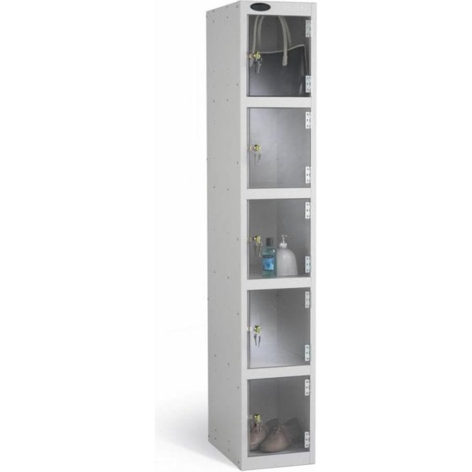 Five Compartment Clear Door Locker H1780 x W305 x D305mm