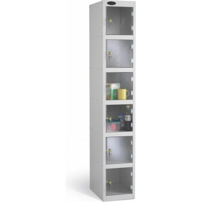 Six Compartment Clear Door Locker H1780 x W305 x D305mm