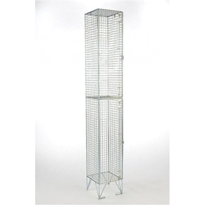 Two Compartment Wire Mesh Locker H1980 x W305 x D305mm