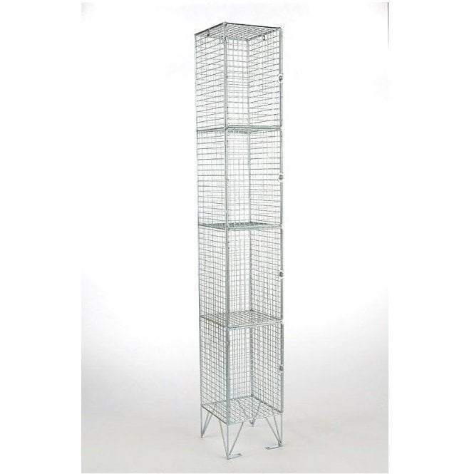 Four Compartment Wire Mesh Locker H1980 x W305 x D305mm