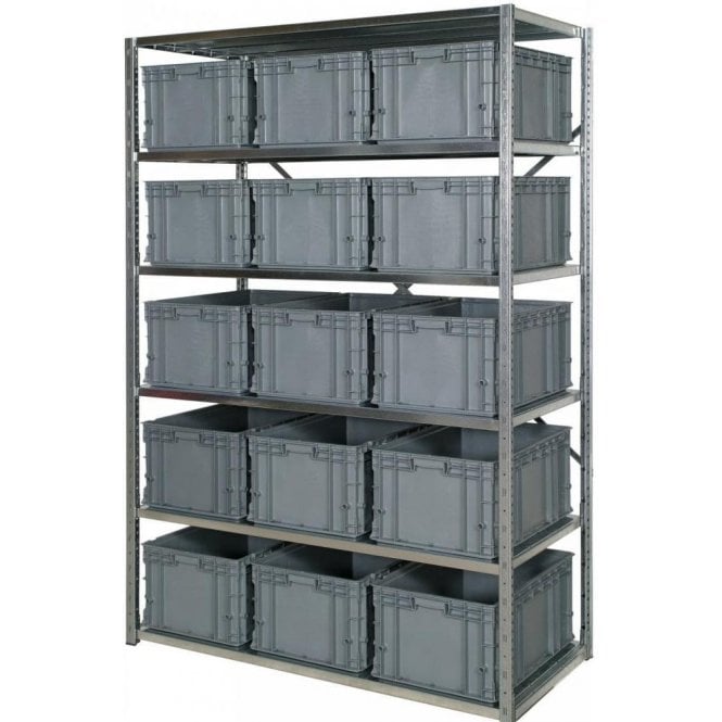 Euro Containers 280mm High on Expo 3 Shelving H2000 x W1000 x D400mm with 6 Shelves & 15 Euro Containers 400x300x280mm STARTER BAY