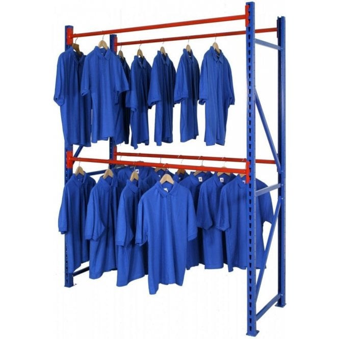 Longspan Double Rail Garment Racking H2135 x W1220 x D610mm Rail load 100kg - Starter Bay