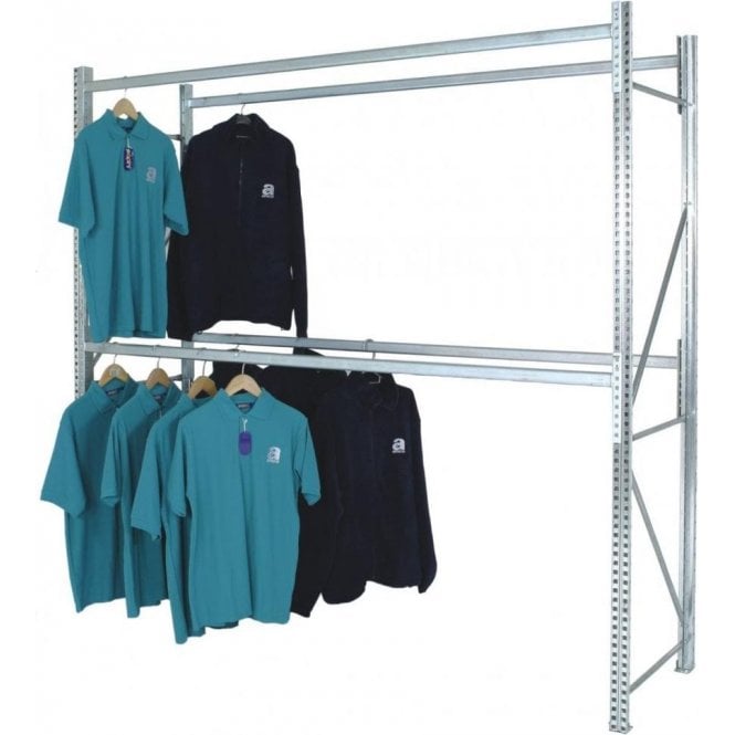Midispan Double Rail Garment Racking H1950 x W1600 x D600mm Rail load 100kg - Starter Bay