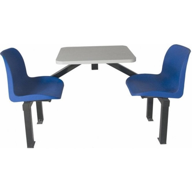 2 Seat Single Entry Canteen Table with BLUE Chairs Length530 x Width1690 x Height725mm