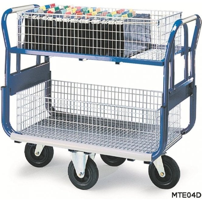 Mail Platform Trolley with Large Baskets Width610 x Depth1200 x Height1070mm
