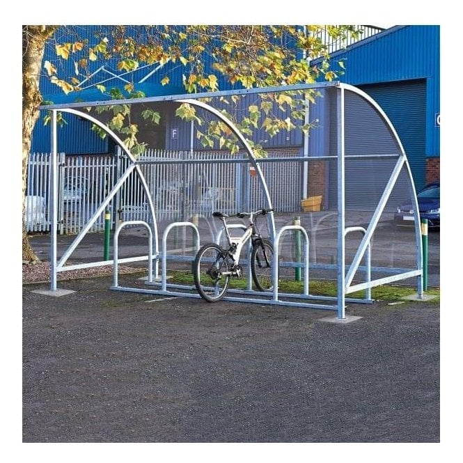 Dudley Cycle Shelter WITHOUT Perspex Sides H2230xW2000xD2150mm-Galvanised finish