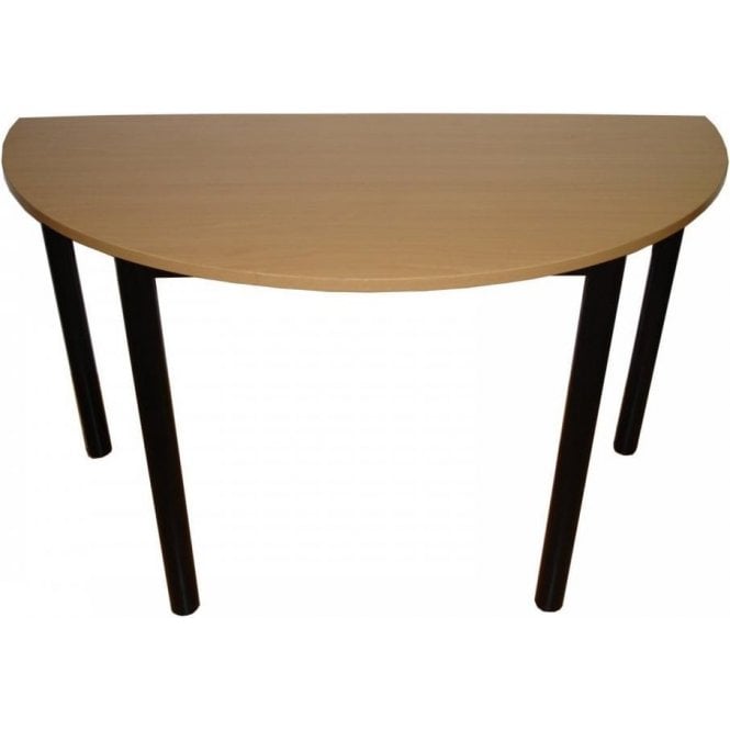 Heavy Duty Semi-Circular Staffroom Table W1200xD600xH720mm - Beech finish