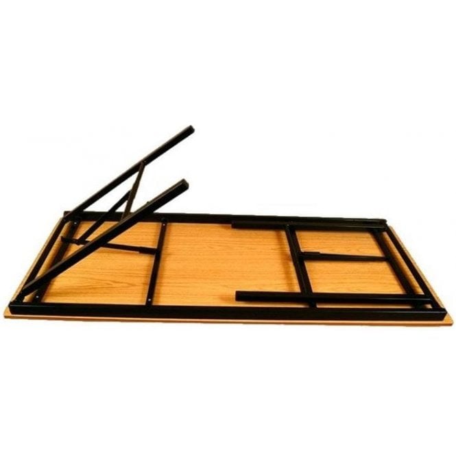 Folding Trestle Table W1800xD600xH730mm - Black frame with Beech top
