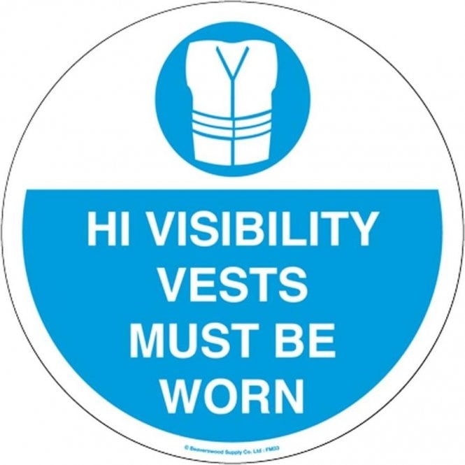Floor Marker 430mm dia. Hi-vis vests must be worn