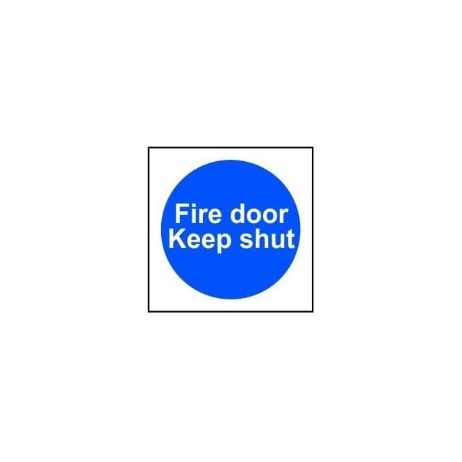Fire Door Keep Shut Sign 100 x 100mm - Self Adhesive Vinyl