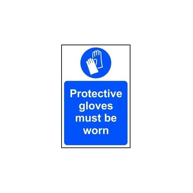 Protective Gloves Must be Worn Sign 300 x 200mm - Self Adhesive Vinyl