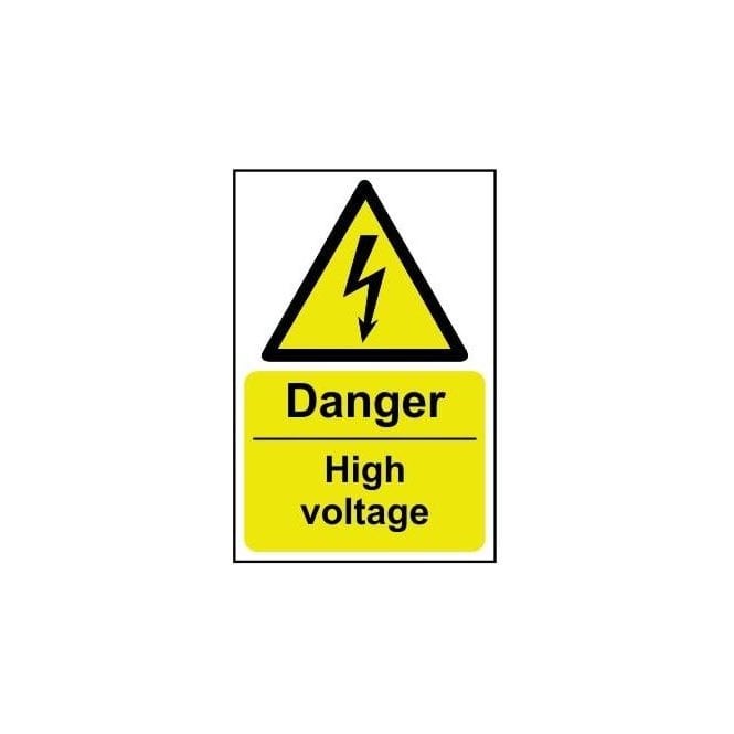 Danger High Voltage Sign 300 x 200mm - Self Adhesive Vinyl