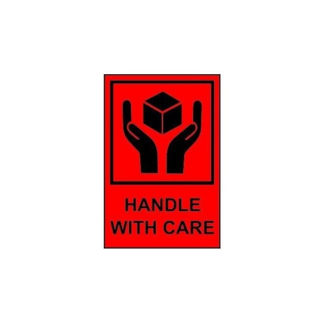 Handle with Care - Paper Packaging Labels (100 x 150mm Roll of 1000)