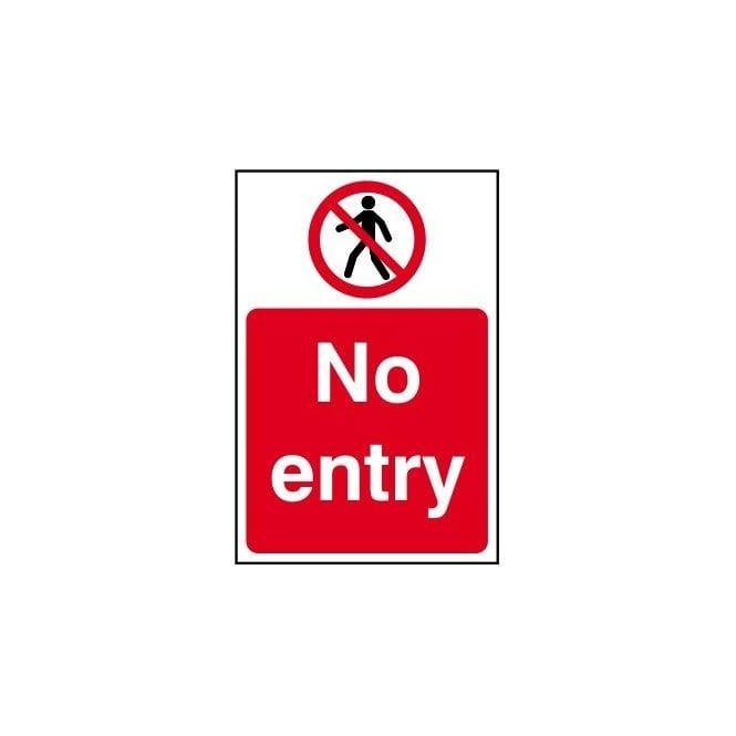 No Entry Sign 300 x 200mm - Self Adhesive Vinyl