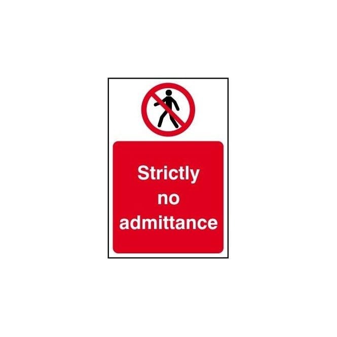 Strictly No Admittance Sign 300 x 200mm - Self Adhesive Vinyl