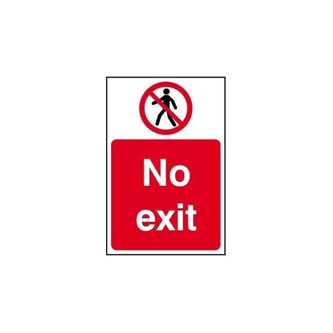 No Exit Sign 300 x 200mm - Self Adhesive Vinyl