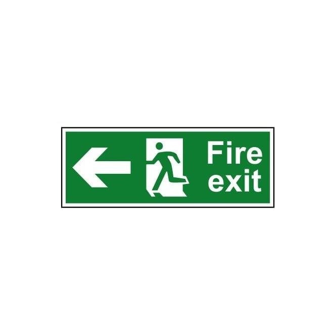 Fire exit (Man arrow left) 400 x 150mm - Self Adhesive Vinyl